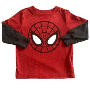 Old Navy Collectibilitees Red Spiderman Long Sleeve Shirt Top Size 18-24mos